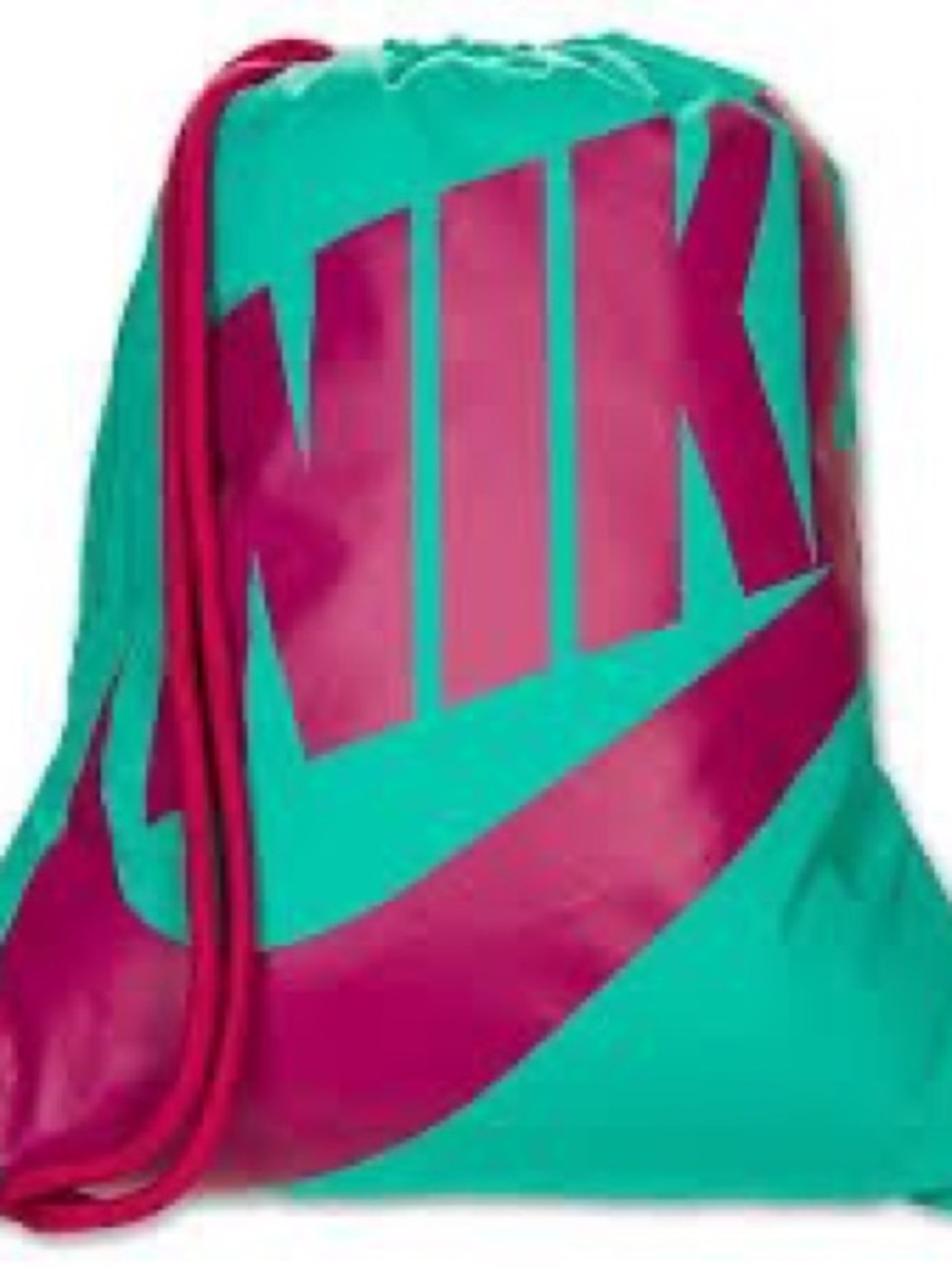 Nike Heritage Drawstring Bag in Teal and Magenta